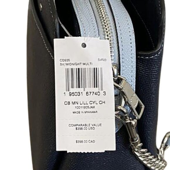 COACH Midnight and Light Blue Leather Mini Lillie Crossbody Silver Accents NWT - Picture 10 of 10